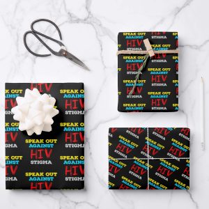 speak out against HIV stigma gift wrap paper