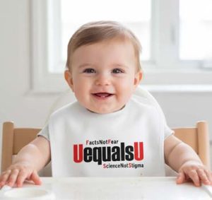 UEqualsU HIV awareness baby bib white